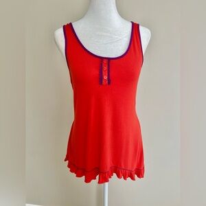 Y2K Whimsy Orange and Purple Ruffle Tank Small No Boundaries